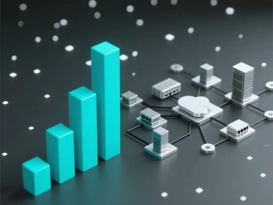 数据可视化与系统拓扑图，现代商务风，主色调RGB(35,165,167)