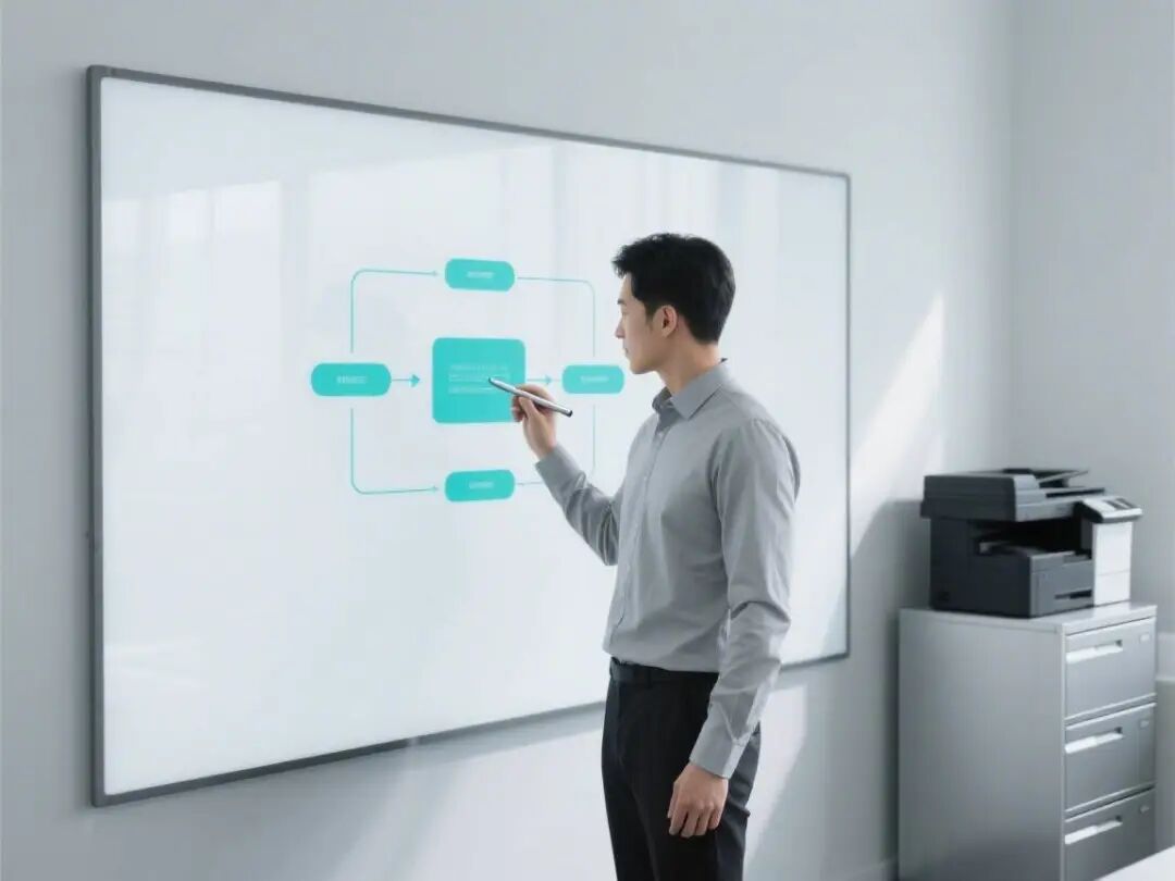 数字化工作场景图片.现代商务风。主色调RGB(35,165,167)